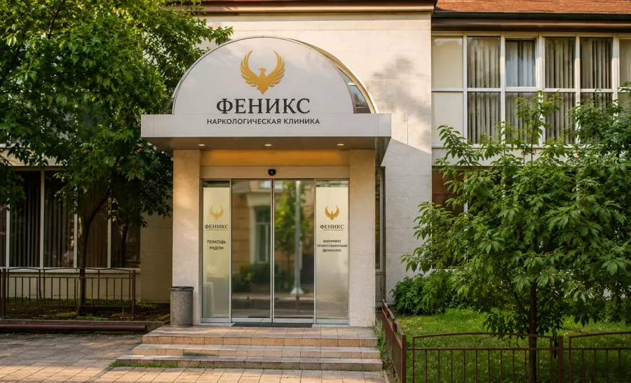 Вход в наркологическую клинику «Феникс» в Темникове